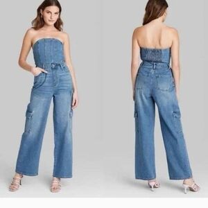 Wild Fable Jean Romper, Jumper. Strapless Plus Size